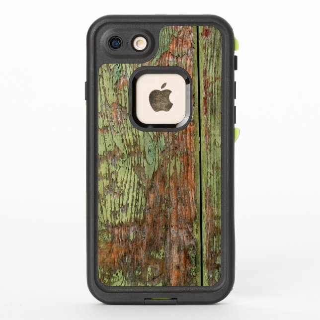 Worn and Weathered Green Barnwood LifeProof iPhone Case (Back)