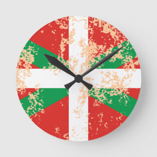 Worn away Ikurriña Round Clock