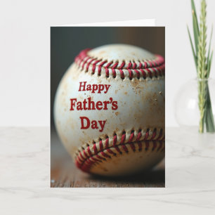 Worn Baseball Sweet Fathers Day Card