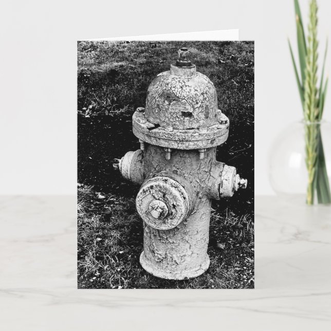 Worn Chipped Rusty Old Fire Hydrant Photo Card (Front)