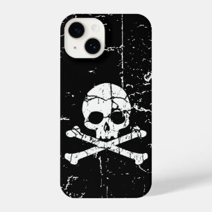 Worn Cracked Skull and Crossbones iPhone 14 Case