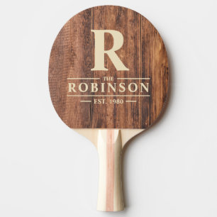 Worn Cutting Board Family Name & Initial Ping Pong Paddle