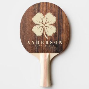Worn Cutting Board Four Leaf Clover with Name Ping Pong Paddle