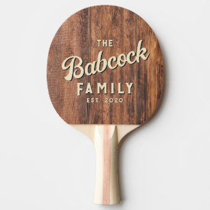 Worn Cutting Board Retro Family Name & Year Ping Pong Paddle
