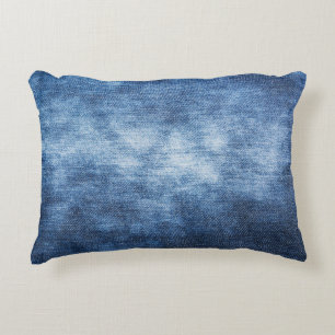 Worn denim fabric, textured background. decorative cushion