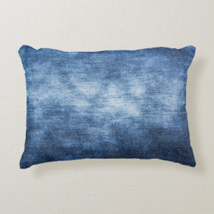 Worn denim fabric, textured background. decorative cushion