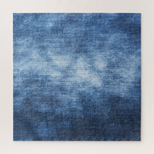 Worn denim fabric, textured background. jigsaw puzzle (Vertical)