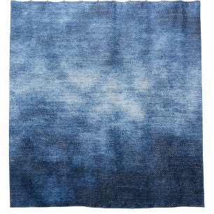 Worn denim fabric, textured background. shower curtain