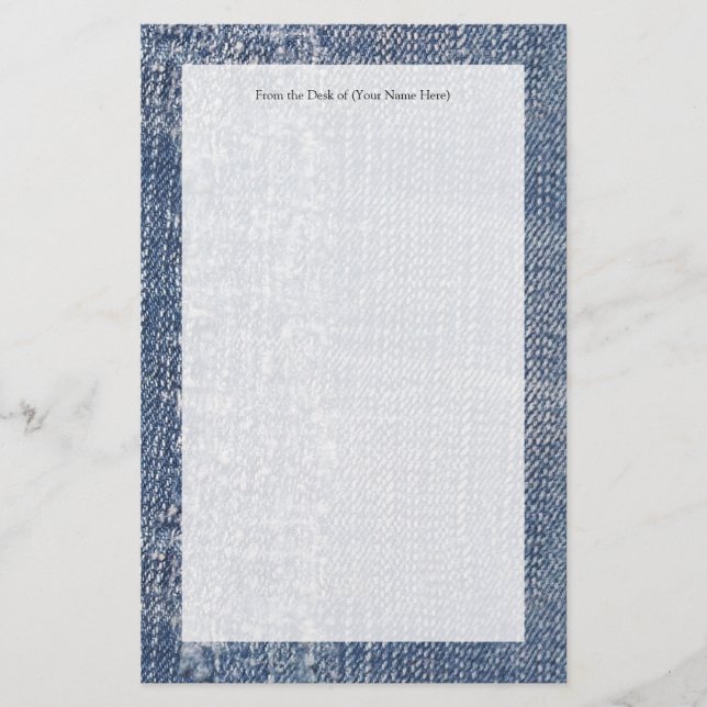 Worn Denim Jeans-Look Stationery (Front)