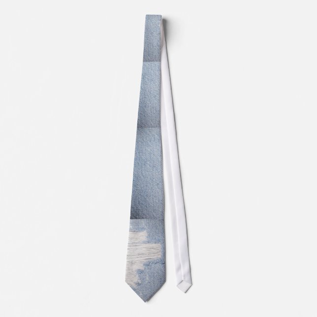 Worn Denim-Look Men's Tie (Front)