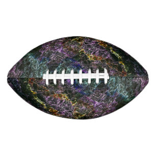 Worn, destroyed or corroded dark coloured sponge f american football