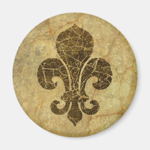 Worn Fleur De Lis Magnet