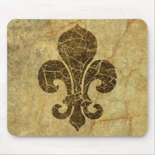 Worn Fleur De Lis Mouse Mat
