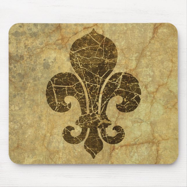 Worn Fleur De Lis Mouse Mat (Front)