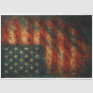 Worn Glory Abstract Flag Portrait Decoupage Paper 