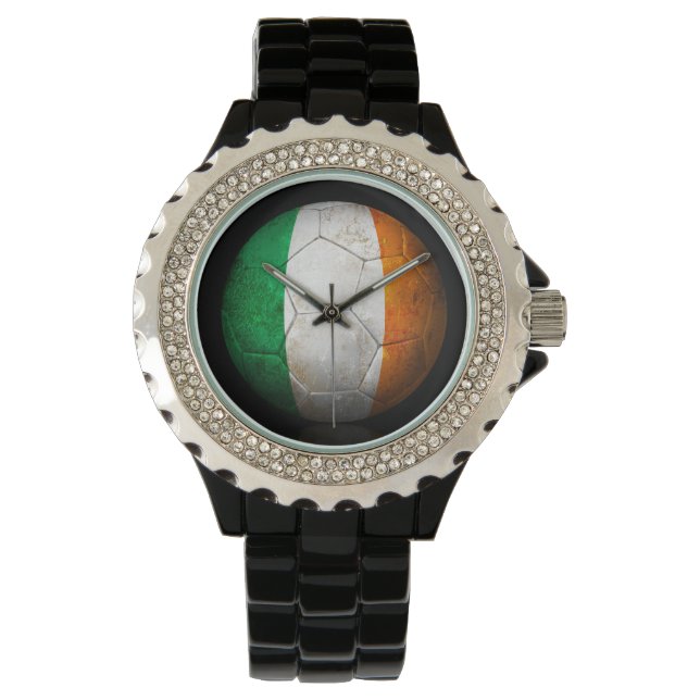 Worn Irish Flag Football Soccer Ball Watch (Front)