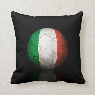 Worn Italian Flag Football Soccer Ball Cushion