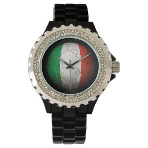Worn Italian Flag Football Soccer Ball Watch