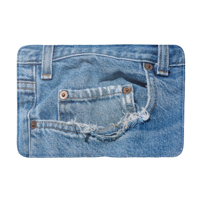 Worn Jeans Medium Bath Mat (Front)