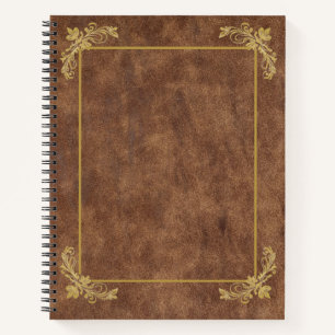Worn Leather and Antique Gold Frame Notebook