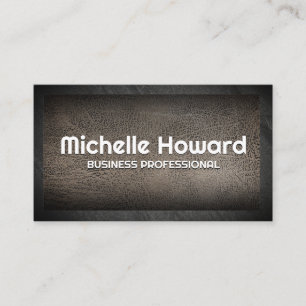Worn Leather Rock Border Business Card