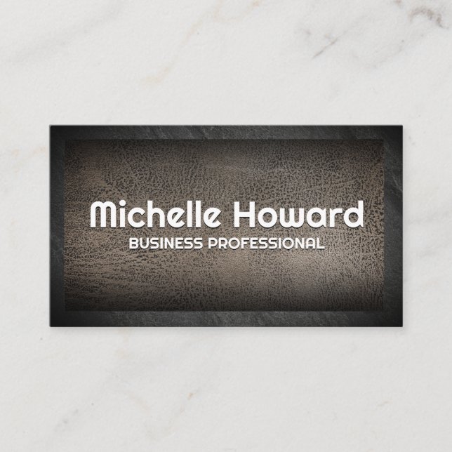 Worn Leather | Rock Border Business Card (Front)