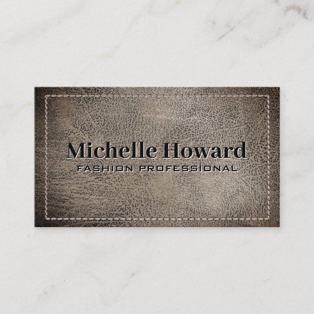 Worn Leather | Stitching Business Card (Front)