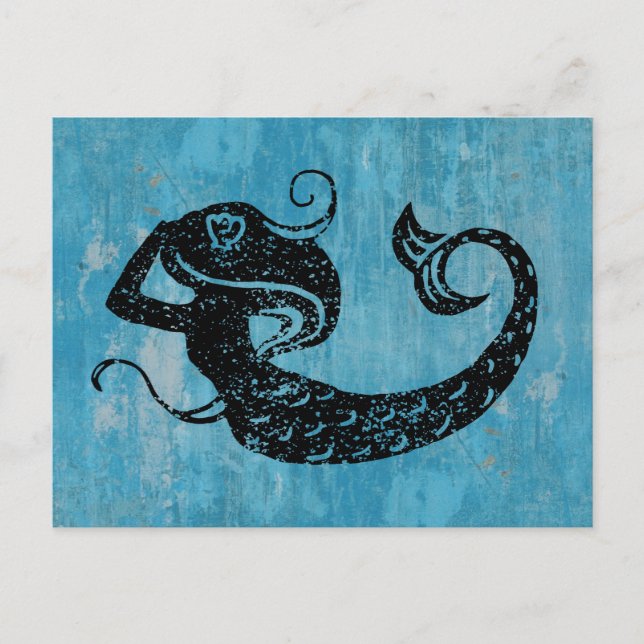 Worn Mermaid Postcard (Front)