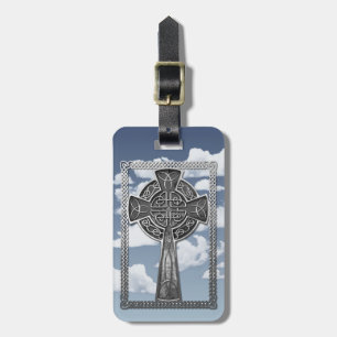 Worn Metal Cross Luggage Tag