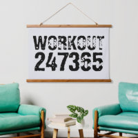 Worn out and scratched text Workout 247365 black