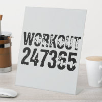 Worn out and scratched text Workout 247365 black