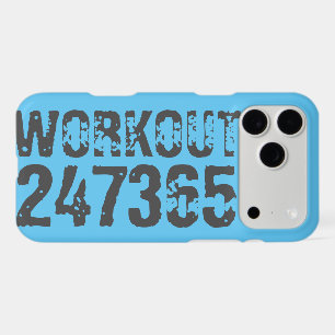 Worn out and scratched text Workout 247365 blue