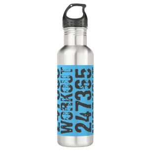 Worn out and scratched text Workout 247365 blue 710 Ml Water Bottle