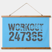 Worn out and scratched text Workout 247365 blue