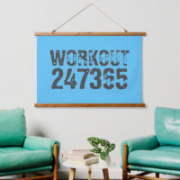 Worn out and scratched text Workout 247365 blue
