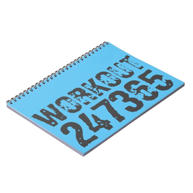 Worn out and scratched text Workout 247365 blue Notebook (Left Side)