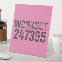 Worn out and scratched text Workout 247365 pink