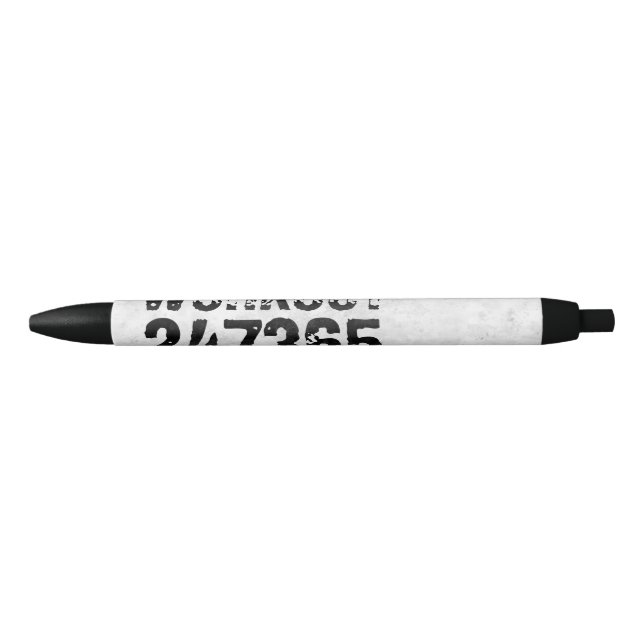 Worn out and scratched text Workout 247365 rustic Black Ink Pen (Front)