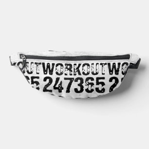 Worn out and scratched text Workout 247365 rustic Bum Bags