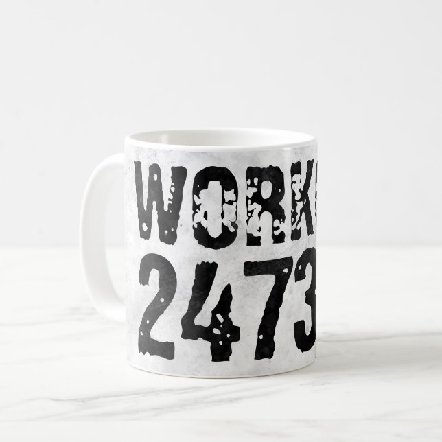 Worn out and scratched text Workout 247365 rustic Coffee Mug (Front Left)