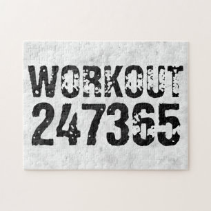 Worn out and scratched text Workout 247365 rustic Jigsaw Puzzle