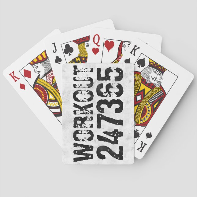 Worn out and scratched text Workout 247365 rustic Playing Cards (Back)