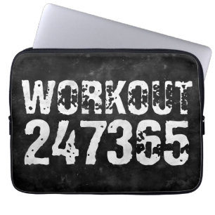 Worn out and scratched text Workout 247365 vintage Laptop Sleeve