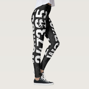 Worn out and scratched text Workout 247365 vintage Leggings