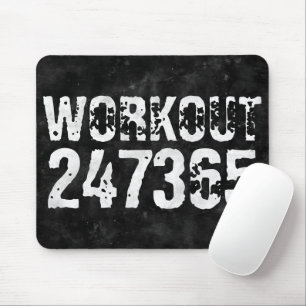 Worn out and scratched text Workout 247365 vintage Mouse Mat