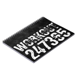 Worn out and scratched text Workout 247365 vintage Notebook