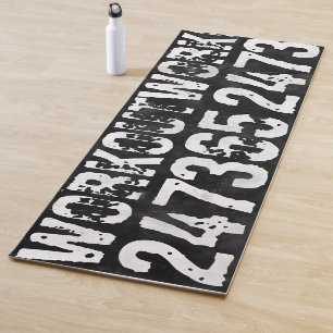 Worn out and scratched text Workout 247365 vintage Yoga Mat