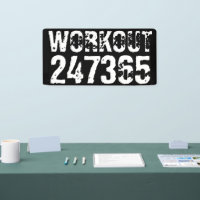 Worn out and scratched text Workout 247365 white