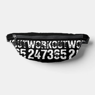 Worn out and scratched text Workout 247365 white Bum Bags