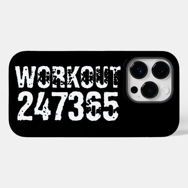 Worn out and scratched text Workout 247365 white Case-Mate iPhone Case (Back (Horizontal))
